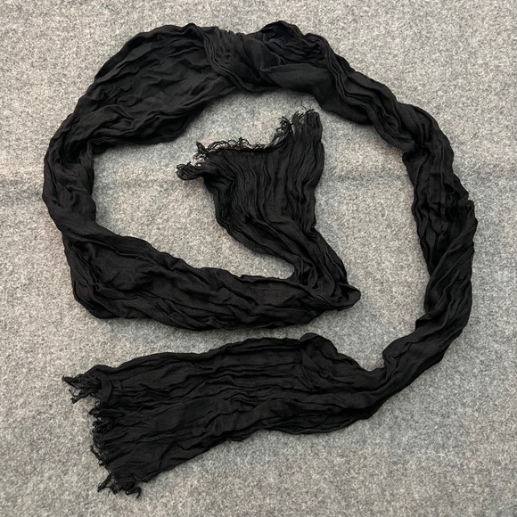 Black Crinkle Scarf Emo Goth - Picture 1 of 6